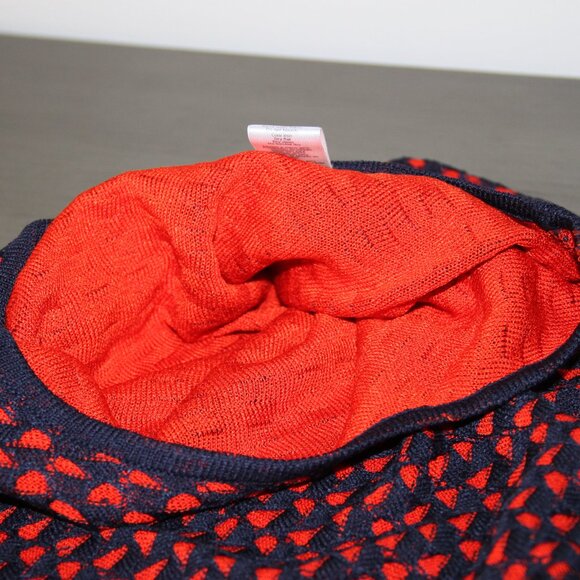 CHRISTIAN LACROIX BAZAR Red Top Blue Knit Overlay Pullover Made in France Sz M - Picture 5 of 8